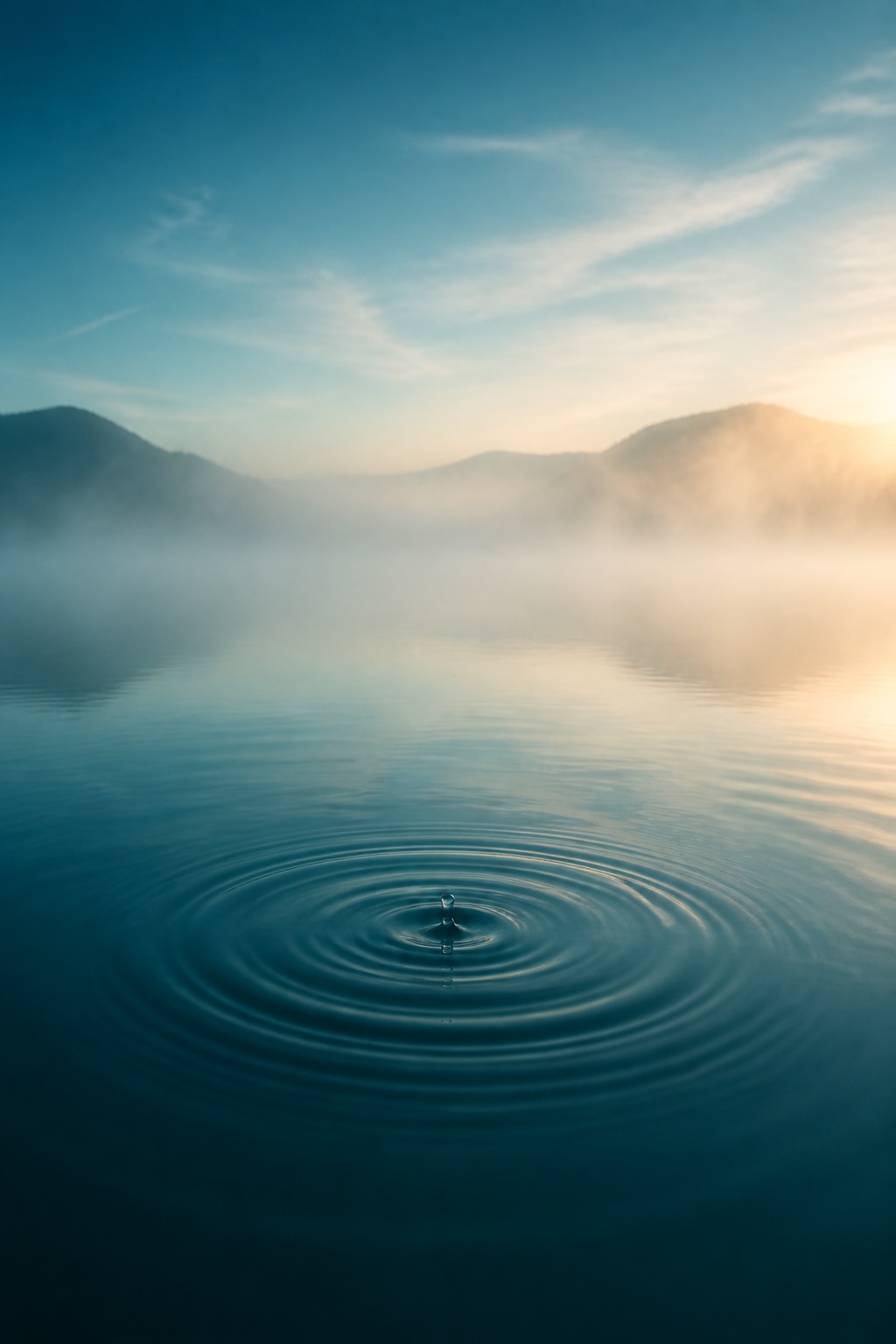 Blue ocean horizon artwork for the First Breath meditation track